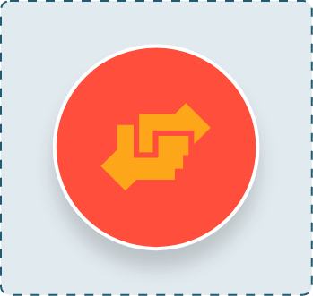 Blue Square Orange Circle Yellow Handshake Icon