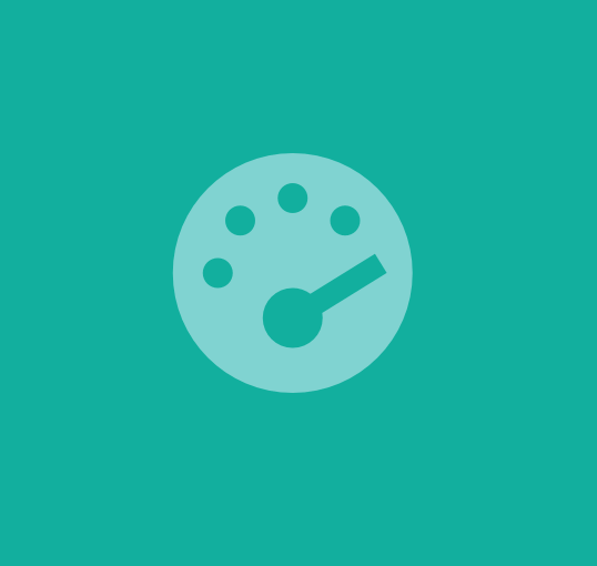 Teal Square Speedometer Icon