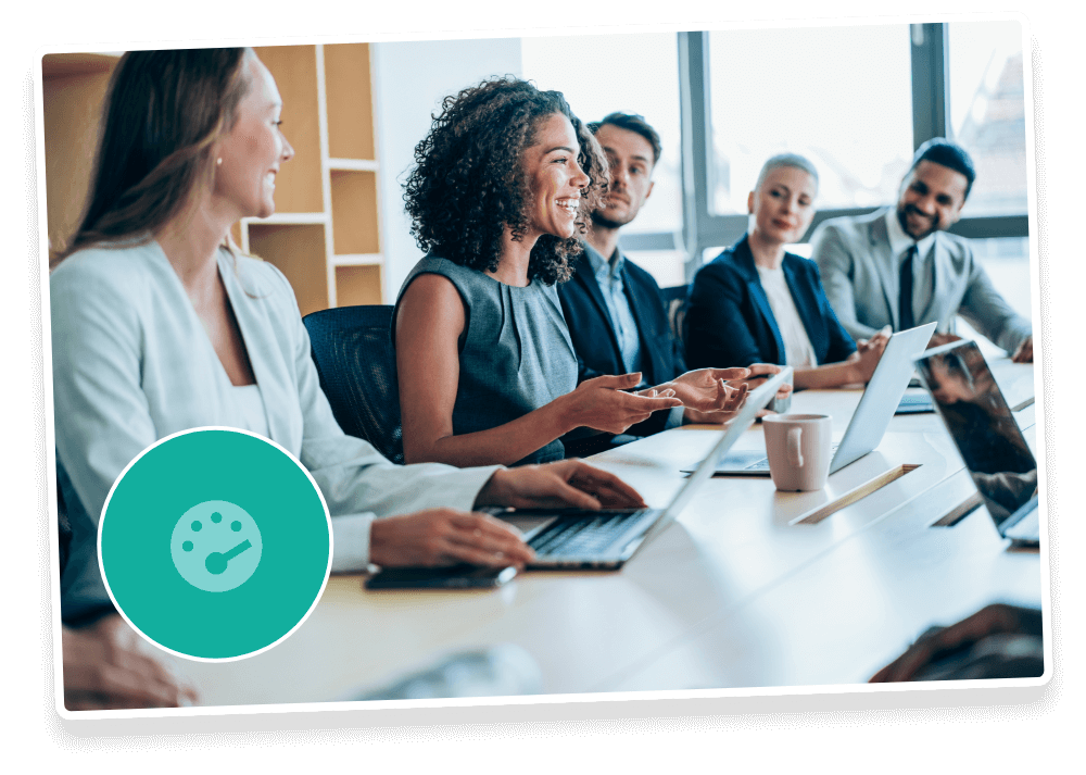 Woman Leading Meeting in Board Room