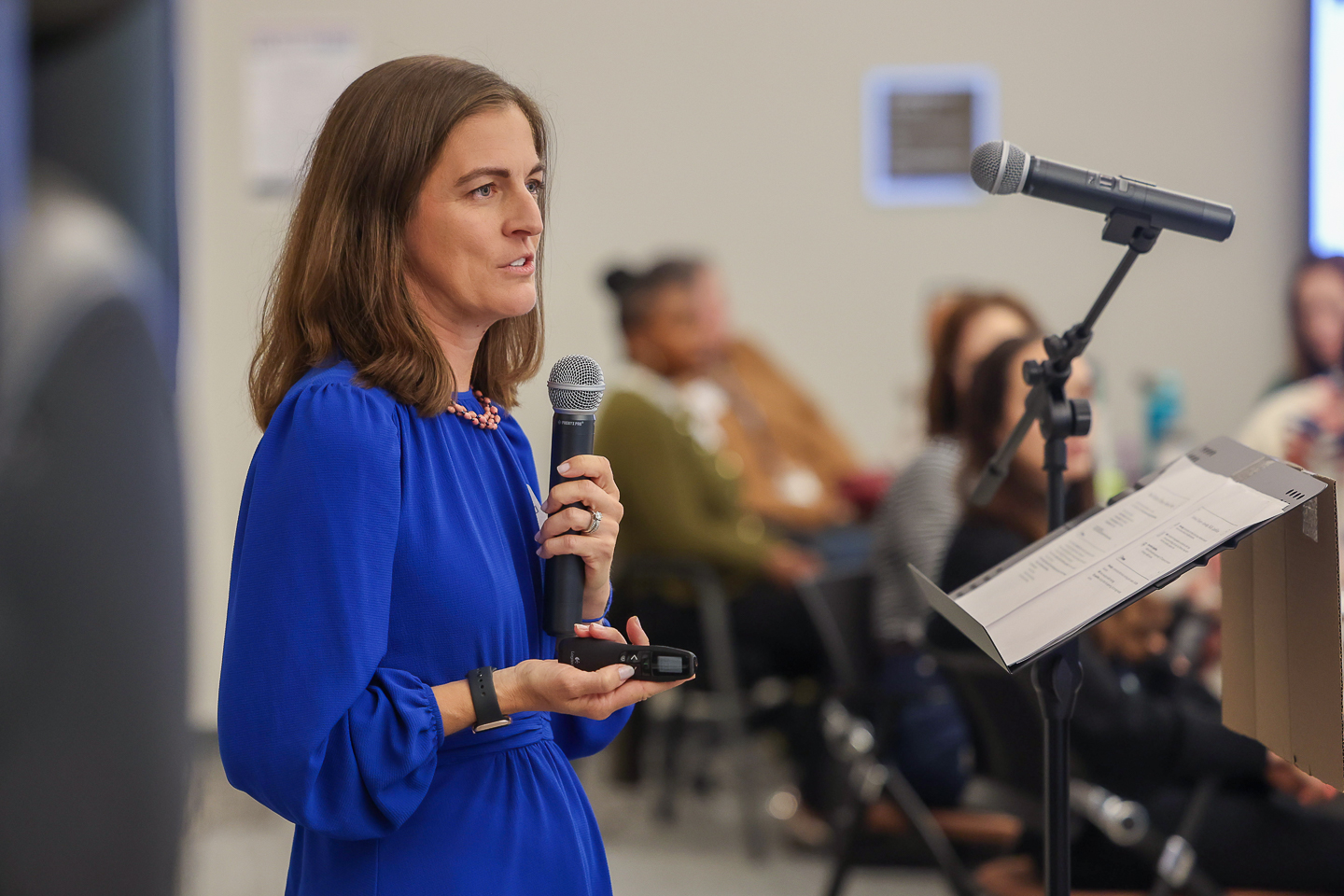 Employee speaking